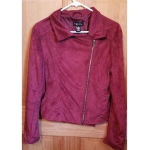 Faux Suede Maroon Jacket